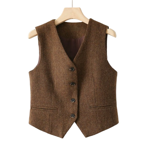 British Old Money Style Woolen Vest Female Spring