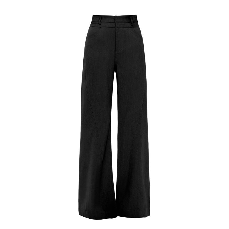 Draping Effect Leisure Horn Mopping Suit Pants