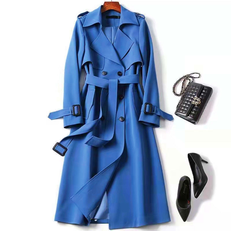 Women's Classic Trench Coat,  Mid-Length Jacket For Spring And Fall.