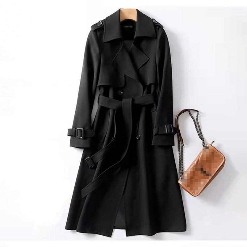 Women's Classic Trench Coat,  Mid-Length Jacket For Spring And Fall.
