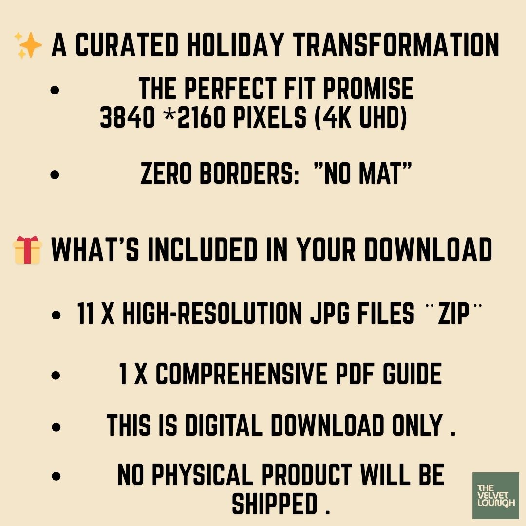 The Yuletide Glamour Collection | 11-Piece Samsung Frame TV Art Bundle (4K Holiday Edition)