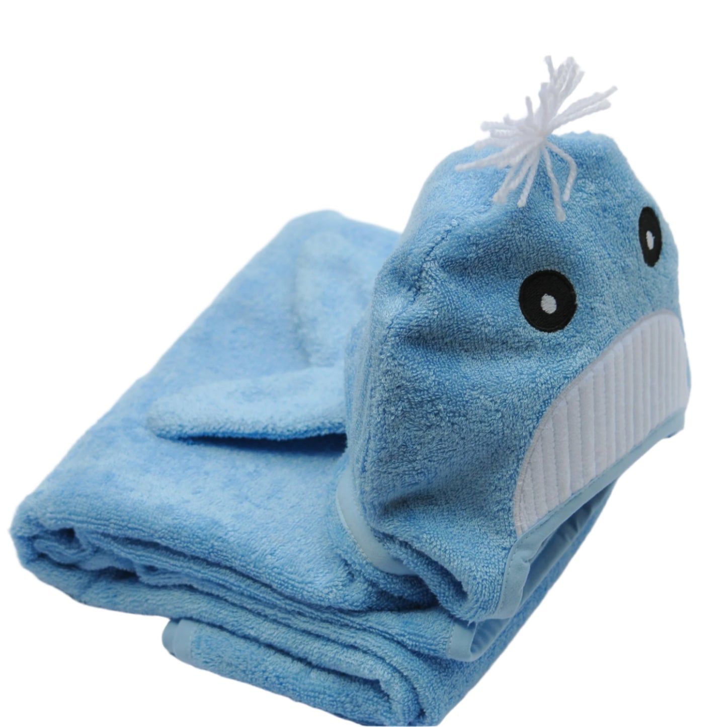 Bamboo Rayon Whale Hooded Turkish Towel: Baby