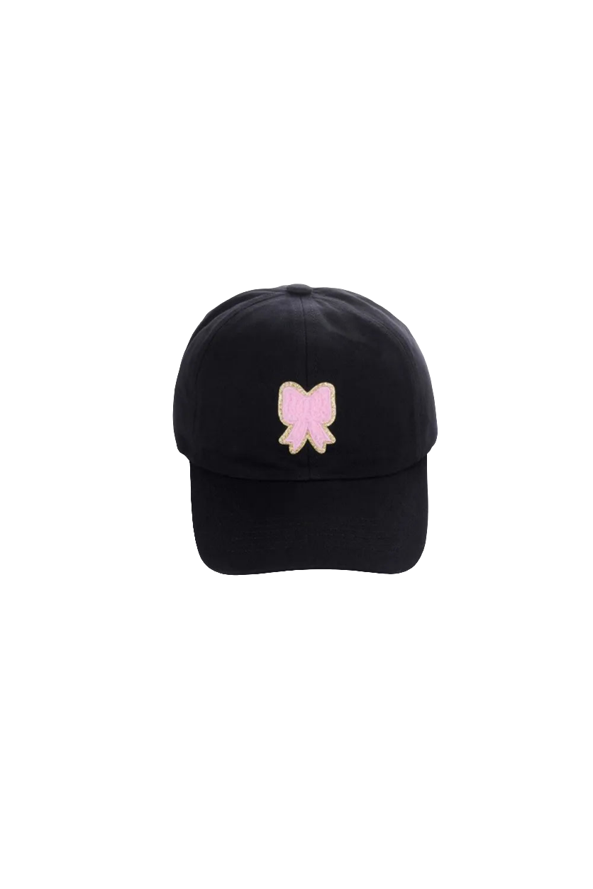 Zenana Ribbon Bow Chenille Patch Baseball Cap