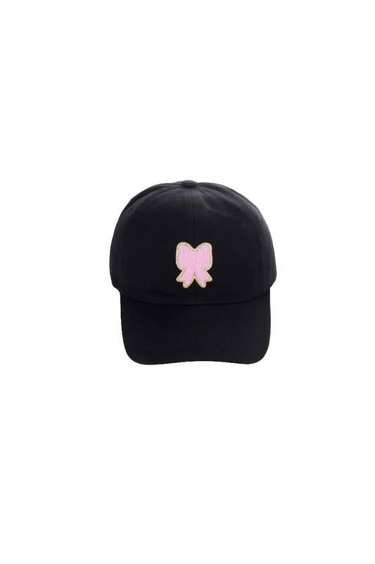 Zenana Ribbon Bow Chenille Patch Baseball Cap