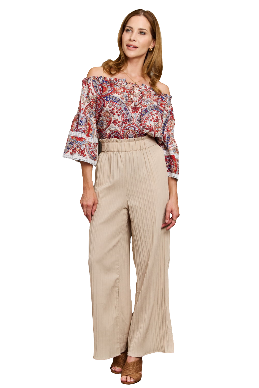 Perfee Off Shoulder Bohemian Style Blouse