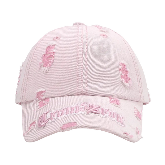 Distressed Letter Embroidered Baseball Cap