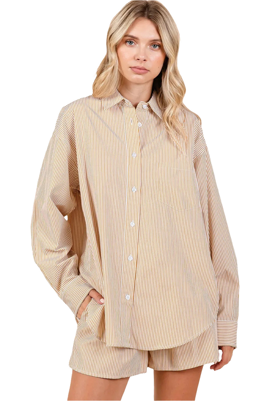 Mittoshop Striped Shirt and Shorts Set