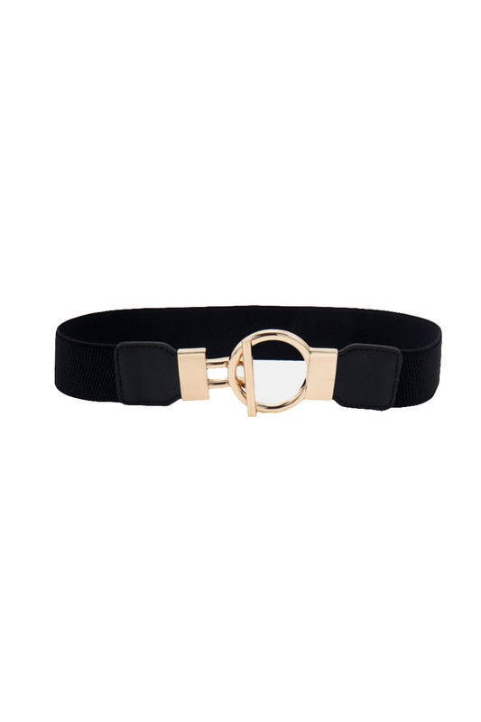 Circle Shape Buckle Zinc Alloy Buckle PU Leather Belt