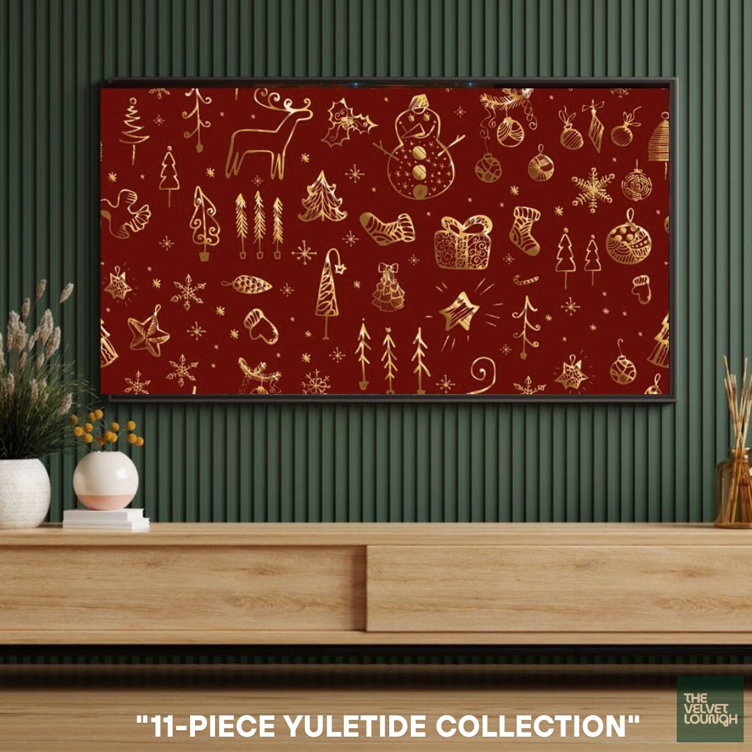The Yuletide Glamour Collection | 11-Piece Samsung Frame TV Art Bundle (4K Holiday Edition)