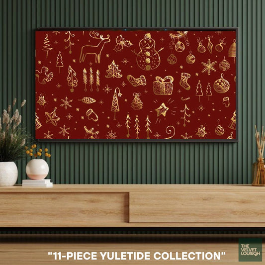 The Yuletide Glamour Collection | 11-Piece Samsung Frame TV Art Bundle (4K Holiday Edition)